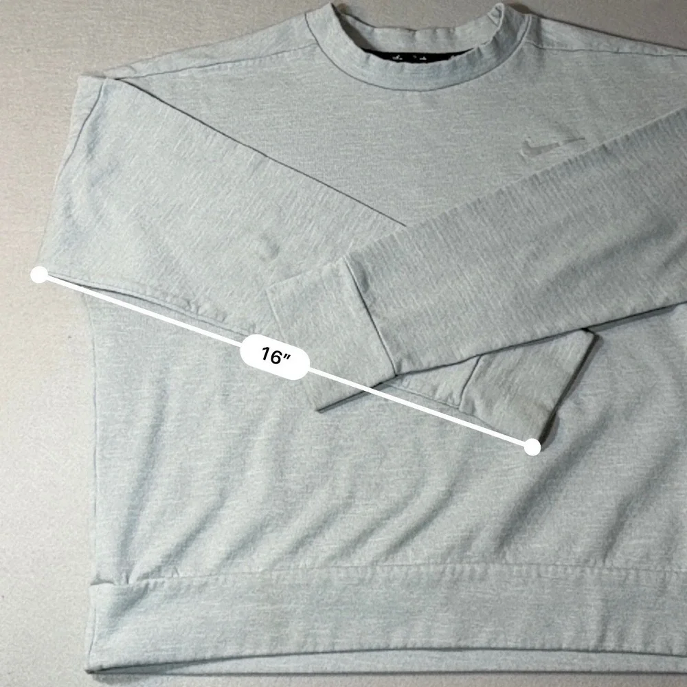 Nike Running Dri-FIT Grey Athletic Cropped Long Sleeve Top with Thumbholes Small